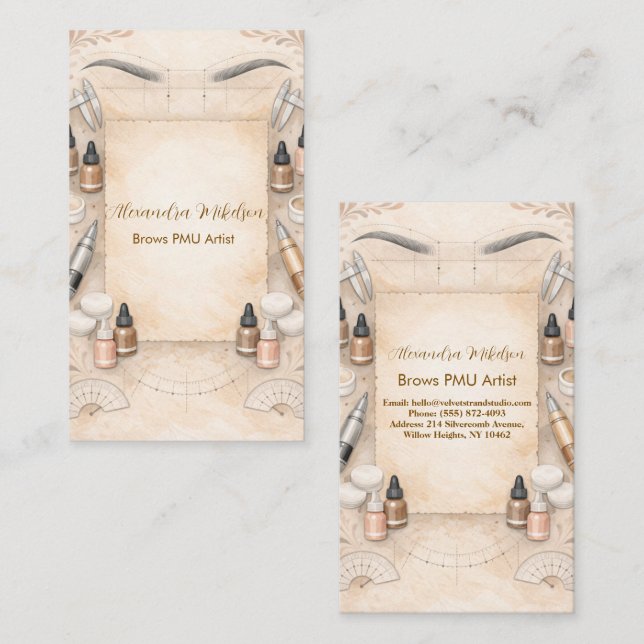 Tarjeta De Visita Soft Neutral PMU Studio Branding (Anverso / Reverso)