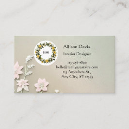 Tarjeta De Visita Soft Pastel Green Floral