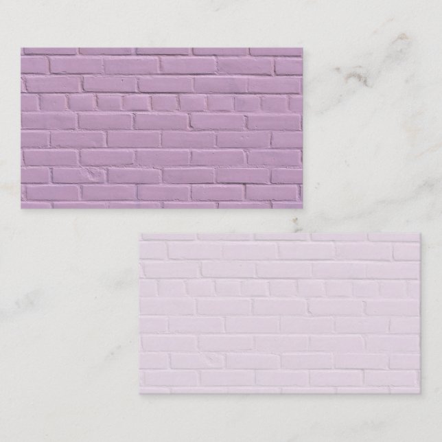 Tarjeta De Visita Soft Pastel Purple Brick Wall Business Card (Anverso / Reverso)