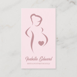 Tarjeta De Visita Soft Pink Maternity Doula Identity Illustration