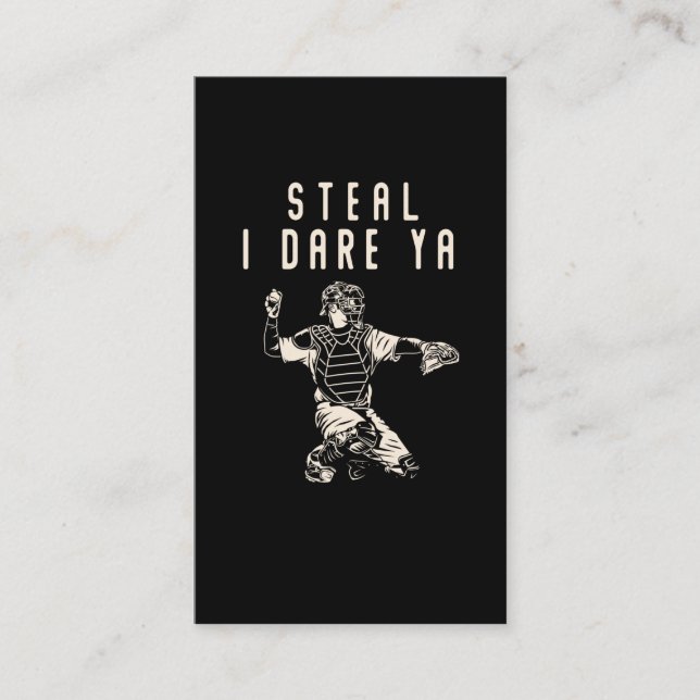 Tarjeta De Visita Softball Catcher Kids Funny Béisbol Player Humor (Anverso)