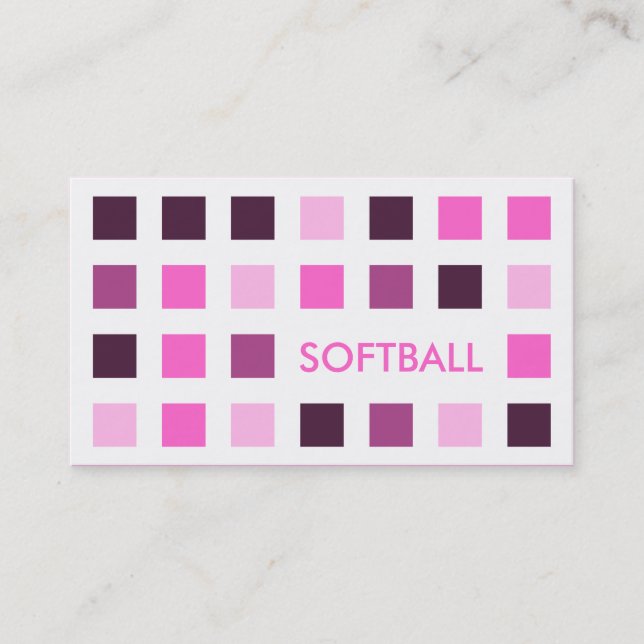 Tarjeta De Visita SOFTBALL (cuadrados mod) (Anverso)