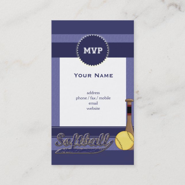 Tarjeta De Visita Softbol (Anverso)