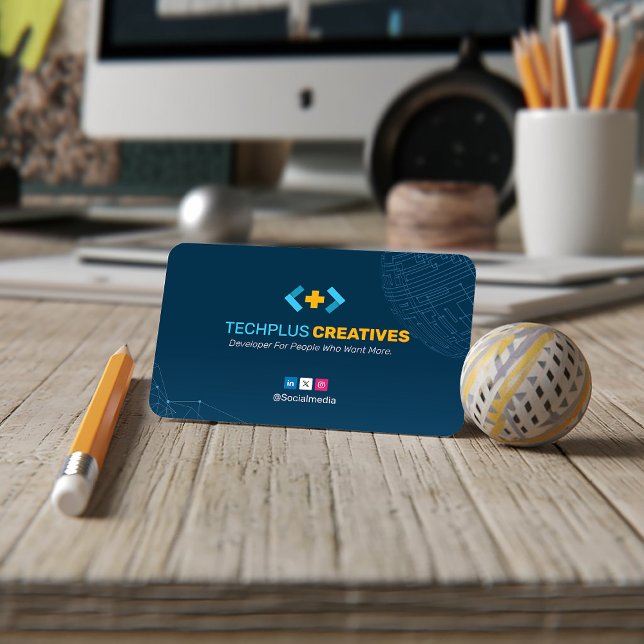 Tarjeta De Visita Software Developer Business | Código de barras azu (Subido por el creador)