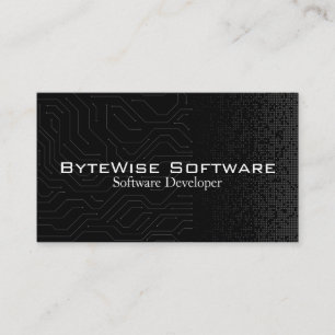 Tarjeta De Visita Software Developer Techno Modern QR Code