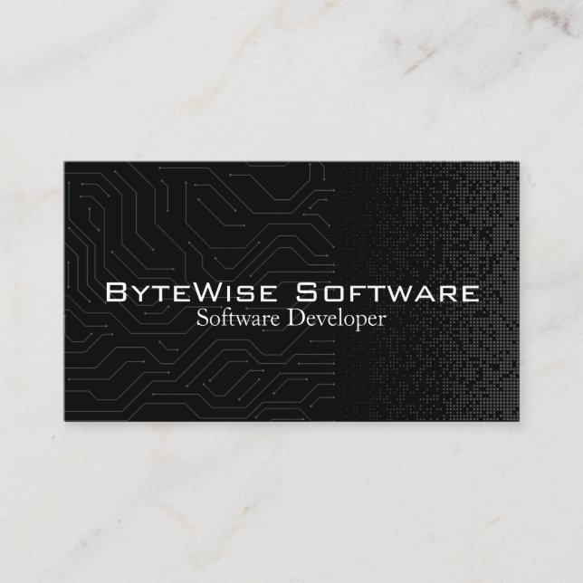 Tarjeta De Visita Software Developer Techno Modern QR Code (Anverso)