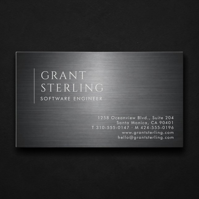 Tarjeta De Visita Software Engineer Metallic Professional (Subido por el creador)