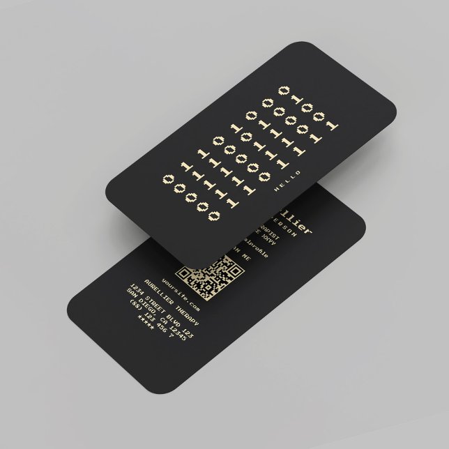 Tarjeta De Visita Software moderno de programador codificador Binary (Modern Programmer Coder Software Binary Black Gold Business Card
)
