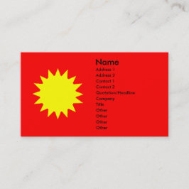 Tarjeta De Visita Sol amarillo brillante sobre fondo rojo