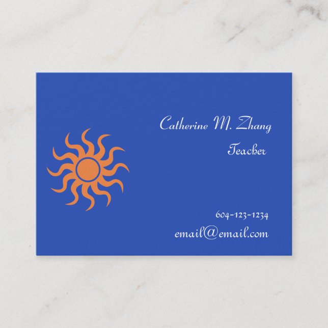 Tarjeta De Visita sol, azul (Anverso)