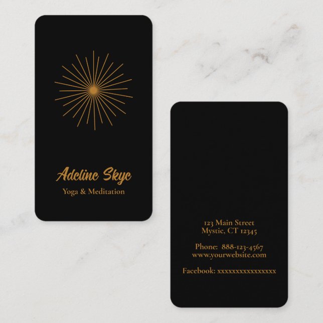Tarjeta De Visita Sol celeste simple (Anverso / Reverso)
