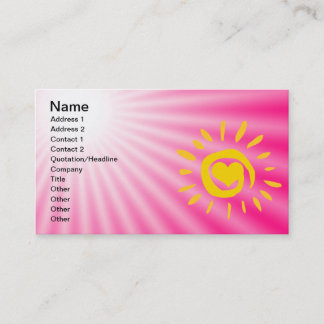 Tarjeta De Visita Sol corto; rosa