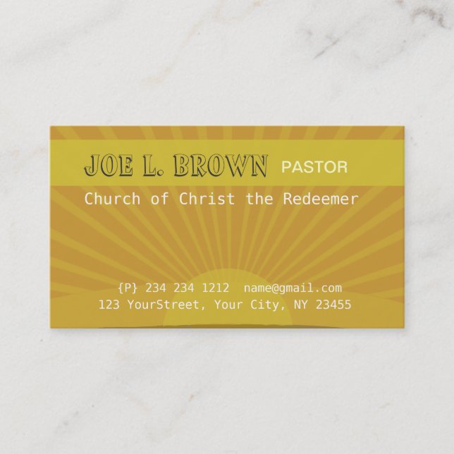 Tarjeta De Visita Sol meditativa espiritual moderna (Anverso)