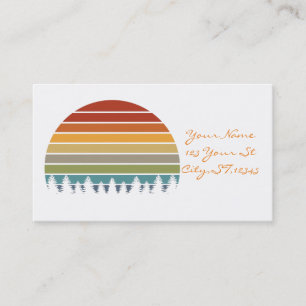 Tarjeta De Visita Sol rayado multicolor con el treesThunder_Cove