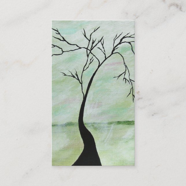 Tarjeta De Visita Solamente esperé el árbol torcido del arte (Anverso)