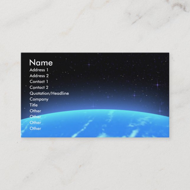 Tarjeta de visita solar de la visión 10 (Anverso)