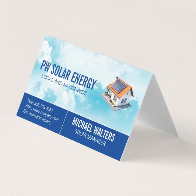 Tarjeta De Visita Solar residencial | Energía limpia (Anverso)