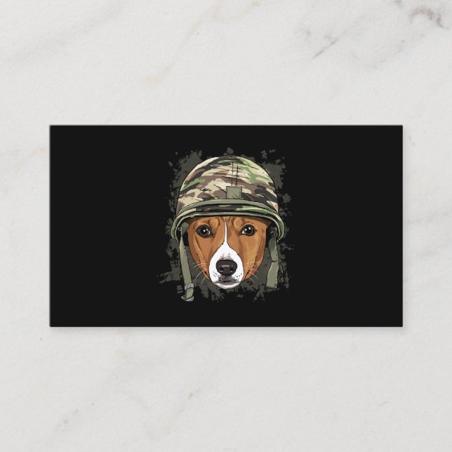 Tarjeta De Visita Soldado de Basenji Veterano Perro Ejército Perro 6 (Anverso)