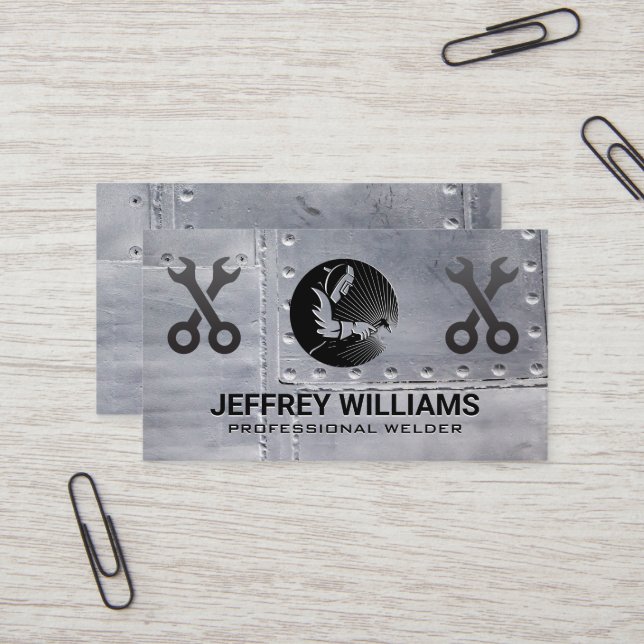 Tarjeta De Visita Soldado | Rivetos metalizado | Wrenches (Anverso/Reverso In Situ)