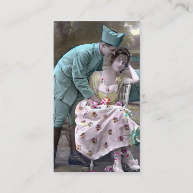 Tarjeta De Visita Soldado y amante (Anverso)