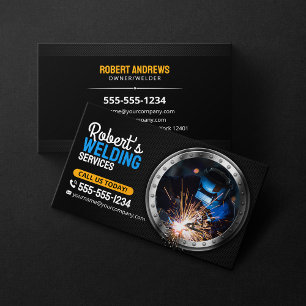 Tarjeta De Visita Soldador Elegante Fabricador de Metal Trabajos de