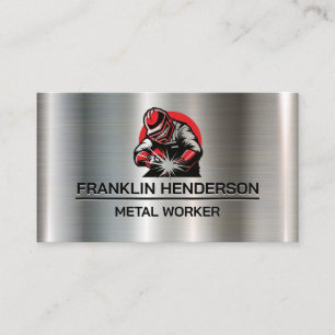 Tarjeta De Visita Soldador trabajando en metal   Fabricación