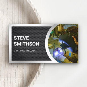 Tarjeta De Visita Soldadora de soldadura de acero de malla negra