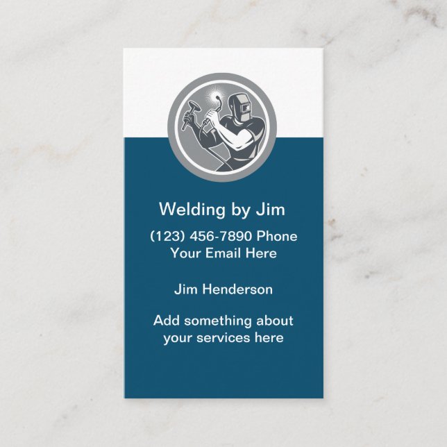 Tarjeta De Visita Soldadura de construcción retro (Anverso)