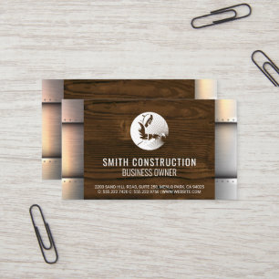 Tarjeta De Visita Soldadura de trabajadores de construcción   Madera