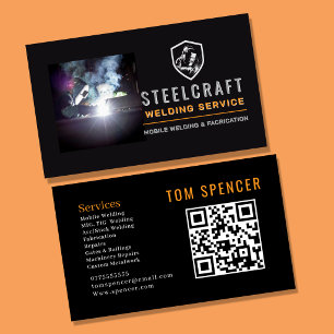 Tarjeta De Visita Soldadura y Fabricación de Metal Profesional