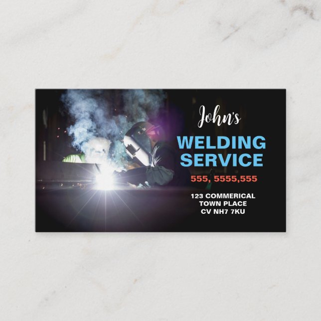 Tarjeta De Visita Soldadura y fabricación Metalizado profesionales (Anverso)