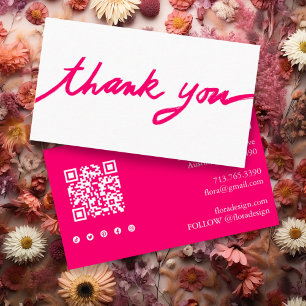 Tarjeta De Visita Solicitar Gracias Personalizado Script QR Código I