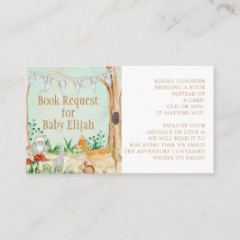 Tarjeta De Visita Solicitud de libro de animales del bosque de Woodl