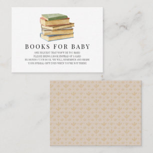 Tarjeta De Visita Solicitud de libro de Baby Shower de libros antigu