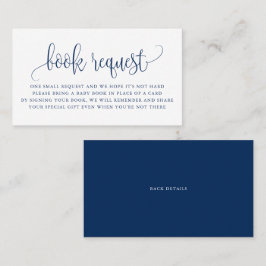 Tarjeta De Visita Solicitud de libro de Baby Shower de Navy Blue Bon