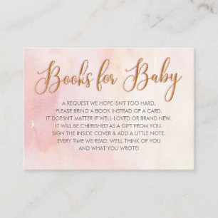 Tarjeta De Visita Solicitud de libro de Baby Shower rosa