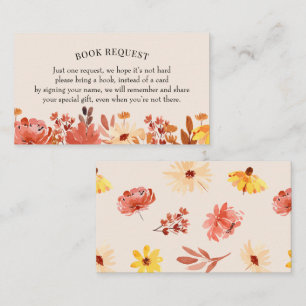 Tarjeta De Visita Solicitud de libro de flores silvestres/inserción 