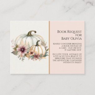Tarjeta De Visita Solicitud de libro floral de calabaza blanca rusa 