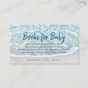 Tarjeta De Visita Solicitud de libros Baby Shower de Ocean Beach Tro