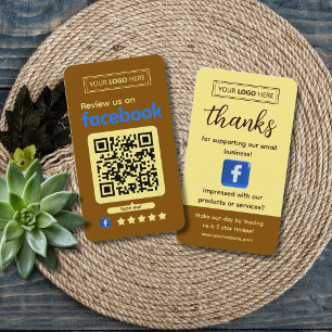 Tarjeta De Visita Solicitud de reseña de Facebook Bronce