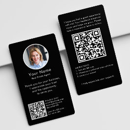 Tarjeta De Visita Solicitud de reseña moderna con código QR y foto n