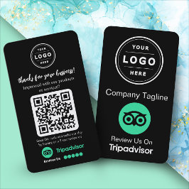 Tarjeta De Visita Solicitud de revisión de TripAdvisor con logotipo