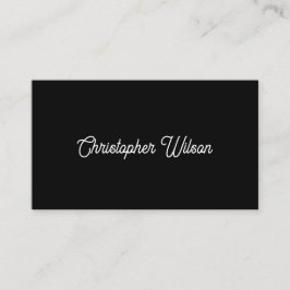 Tarjeta De Visita Sólido elegante minimalista negro