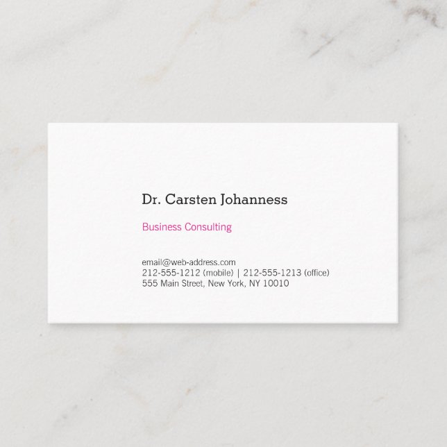 Tarjeta De Visita ¡Sólo claro y rosa! (Anverso)