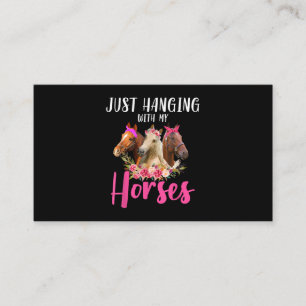Tarjeta De Visita Sólo Colgando Con Mi Caballo Floral De Caballo