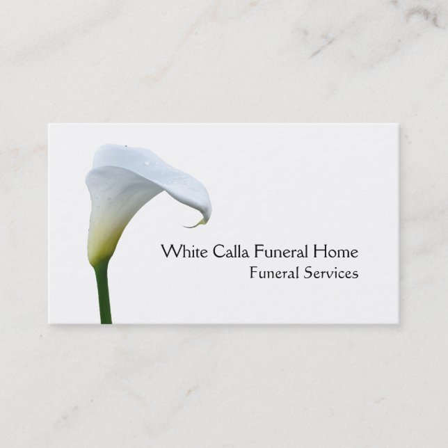 Tarjeta De Visita Solo director de funeraria blanco del lirio de (Anverso)