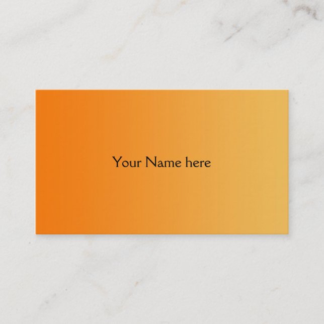 Tarjeta De Visita SÓLO gradientes DE COLOR - naranja (Anverso)