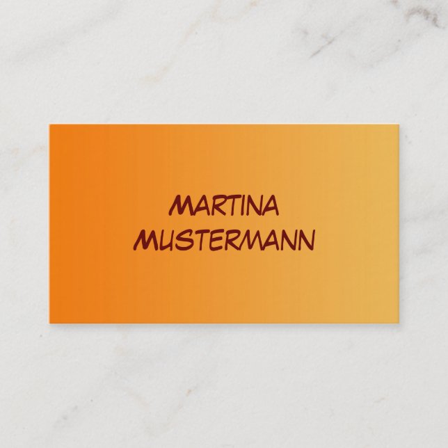Tarjeta De Visita SÓLO gradientes DE COLOR - naranja (Anverso)