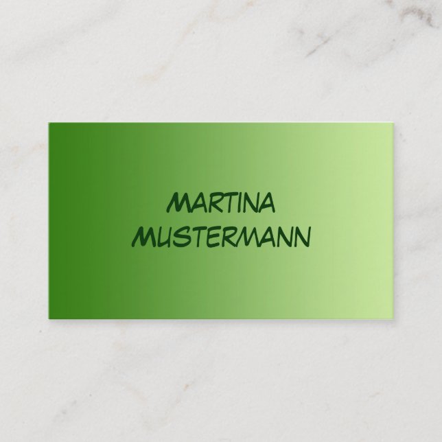 Tarjeta De Visita SÓLO gradientes DE COLOR - verde (Anverso)
