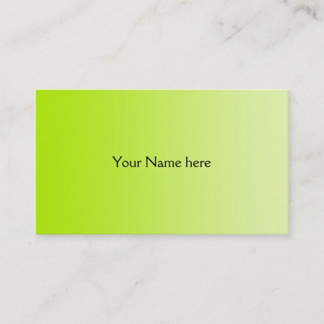 Tarjeta De Visita SÓLO gradientes de COLOR - verde primavera (Anverso)